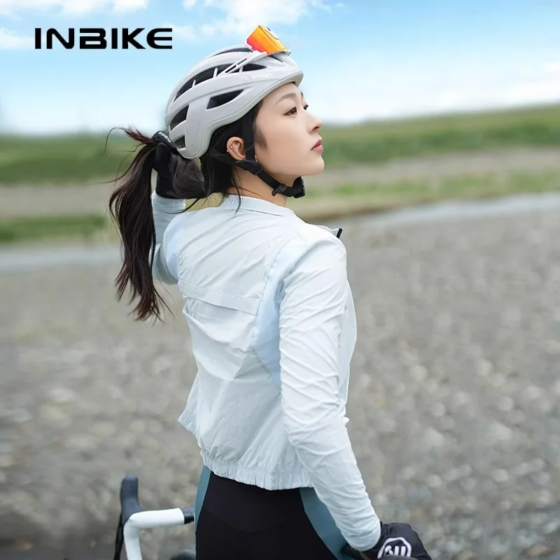 INBIKE Women's Long Sleeve Cycling Jacket Ultra Light Windbreaker Quick Dry Cycling Clothing For Sports Bicycle Enthusiasts