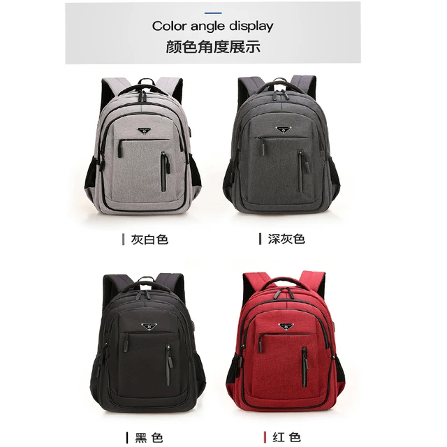 Mochila para ordenador portátil de gran capacidad para hombre, bolso Oxford  gris sólido para escuela secundaria, mochila multifuncional para  adolescentes y estudiantes universitarios, 15,6 - AliExpress