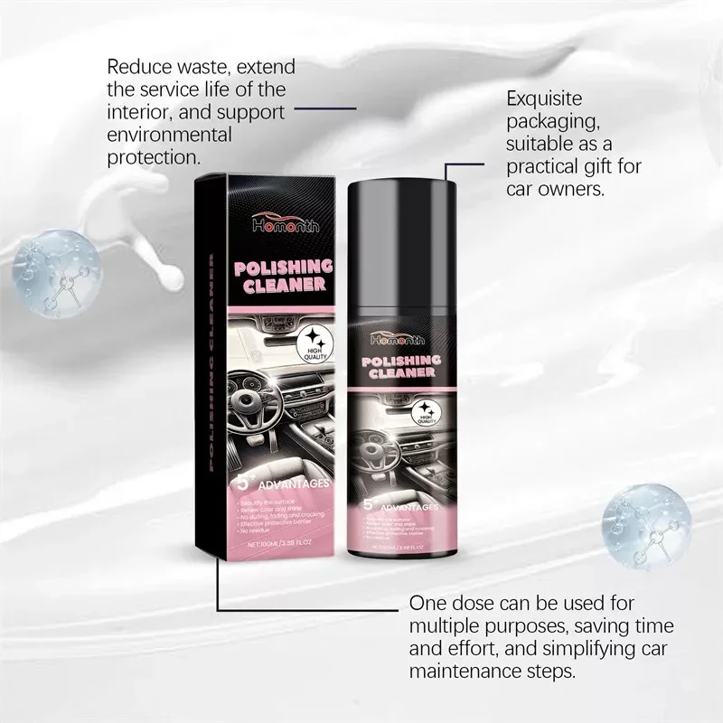 Car Interior Polishing Cleaner 2PCS 6