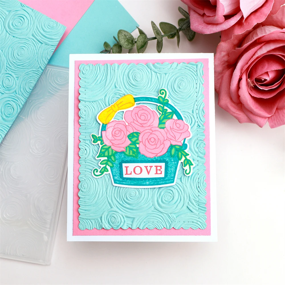 3D Embossing Folder Ring Vortex Flower Stencil DIY Scrapbooking Holiday Day Paper Card Craft Making Template plastic embossing folder embossing folder