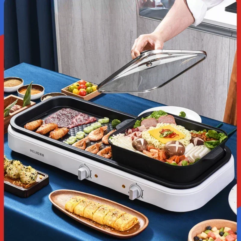 실내 무연 전기 그릴, 더블 플레이버 핫팟, 바베큐 그릴, Parrilla Electrica Grelhador Eletrico 