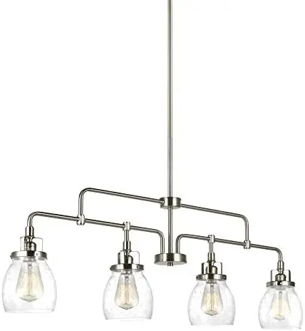 

Belton Four-Light Island Pendant Hanging Modern Light Fixture, Brushed Nickel Finish