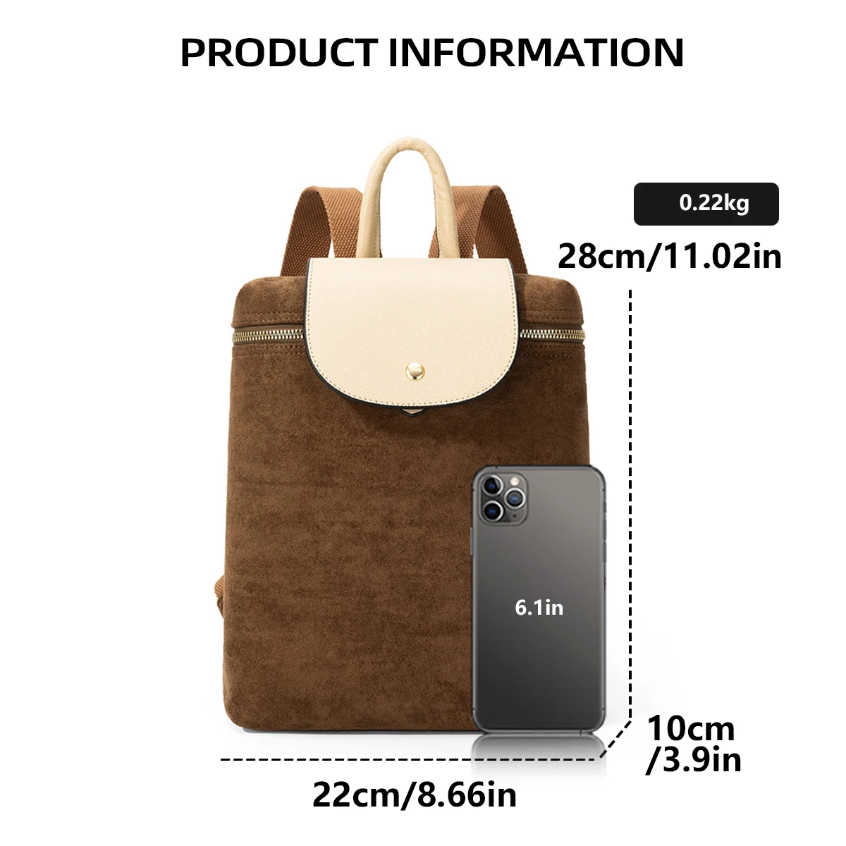 Large-Capacity Work Commute Backpack for Women 2025 New Versatile Suede Travel Backpack College Student School Bag Shopping Travel Mom Bag