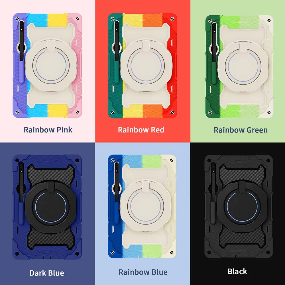 Armor B Style Case For Samsung Galaxy Tab S8 Ultra Pen Slot ShockProof Silicone PC Hand Ring Stand Cover Skin_voghion.com