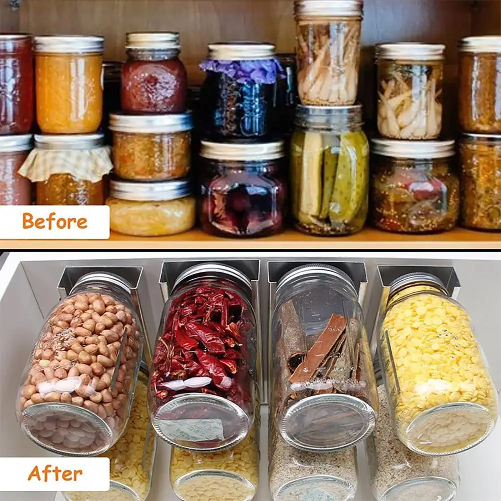 Kitchen Storage Rack Space-saving Kitchen Mason Jar Organizer Canning Rack for under Cabinet Storage for Efficient