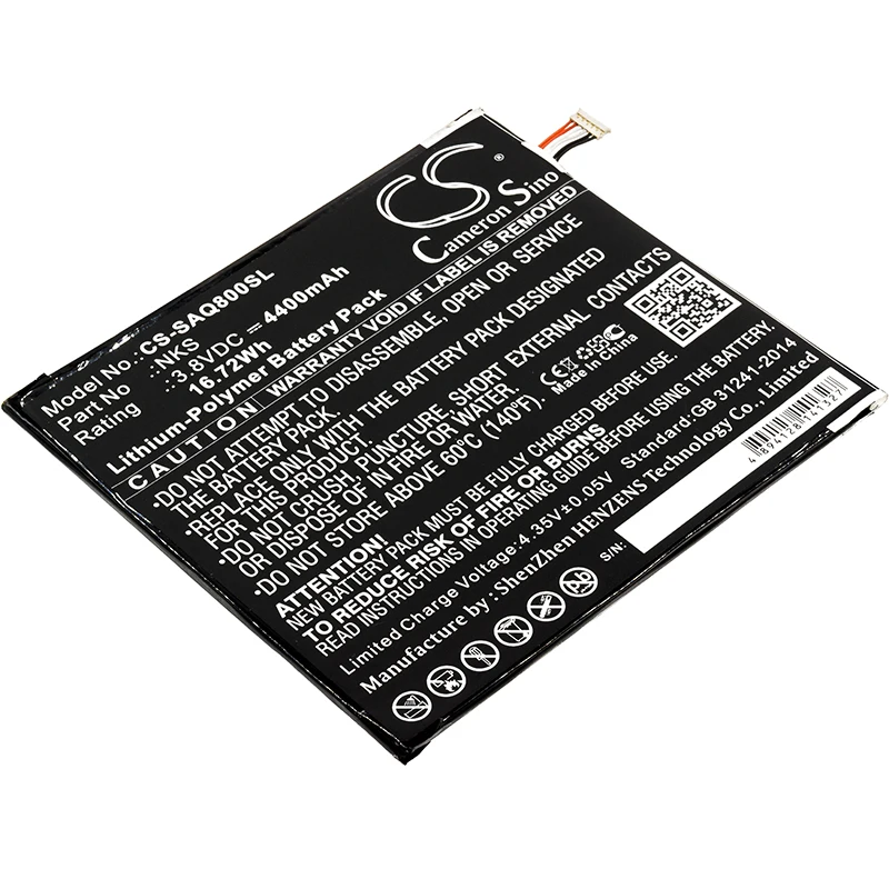 

Аккумулятор Cameron Sino для Sprint NKS AQT80,Slate 80 4400mAh / 16.72Wh