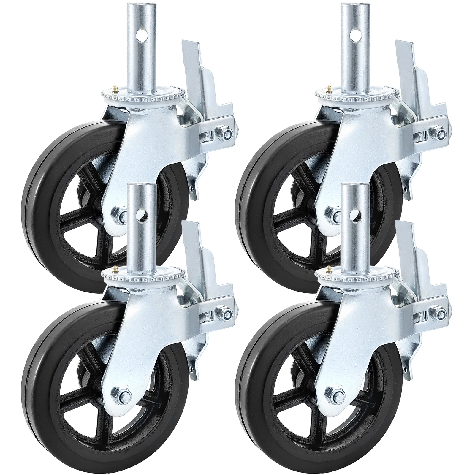 Heavy Duty Rubber Swivel Casters with Dual Locking for Industrial Use