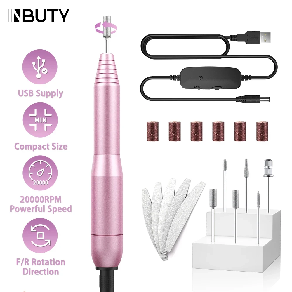 

Машинка для маникюра и педикюра INBUTY электрическая с USB, 20000 об./мин.
