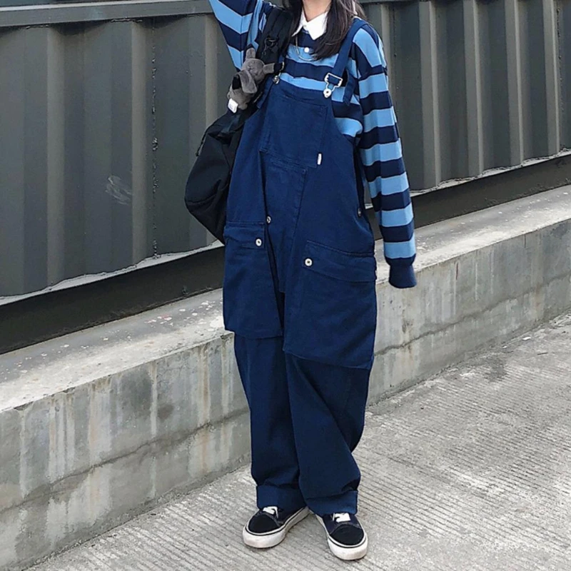 Coveralls Oversized Men Jumpsuit Pocket Big Pockets Cargo Work Pants Trendy Sleeveless Men Pants Summer Clothes