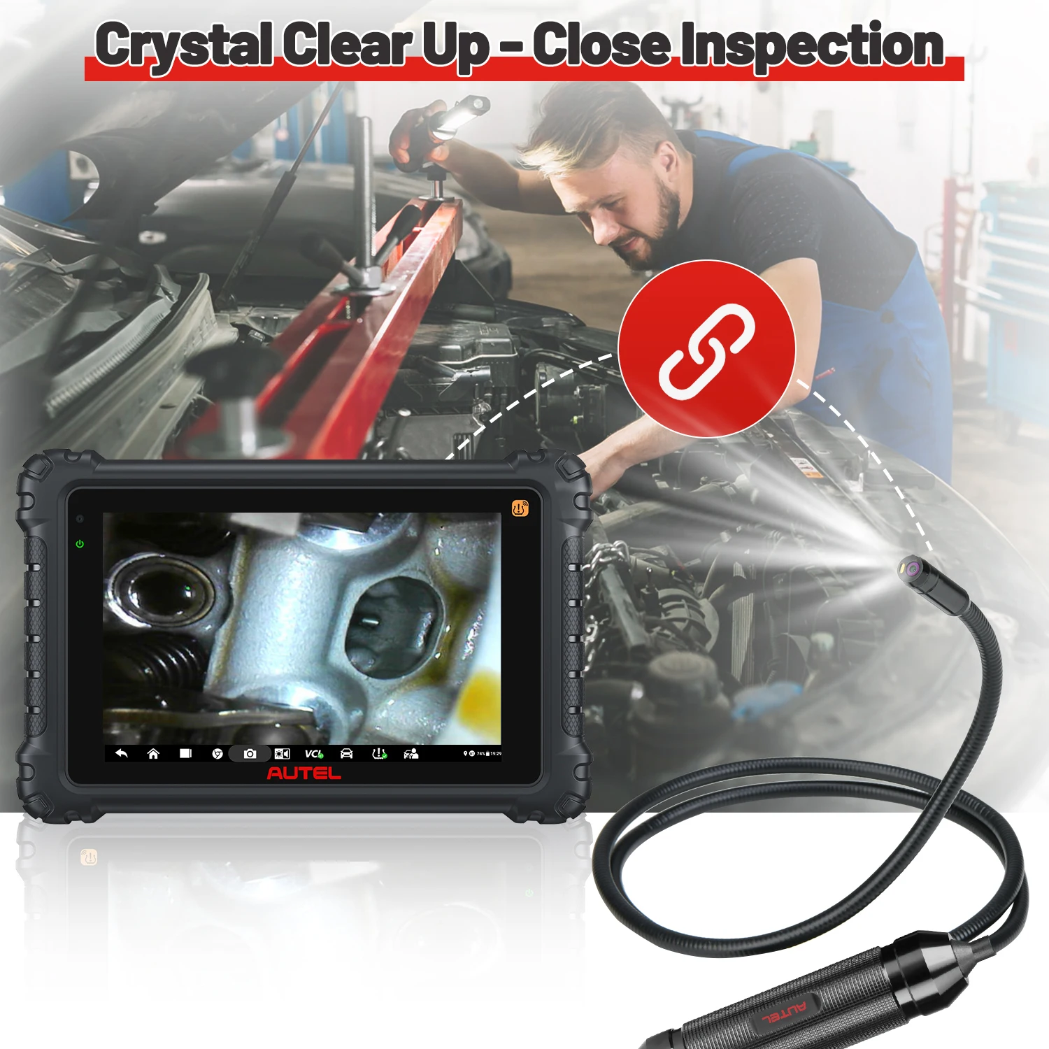 Autel MaxiVideo MV108S 8.5mm HD Digital Inspection Camera For MaxiSys Pro And PC Support Video Inspection E Image Head Powerful 5