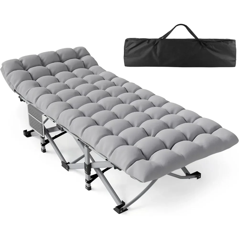 

Folding Camping Cot for Adults Portable Outdoor Bed Heavy Duty Sleeping Cots for Camp with Pillow and Carry Bag