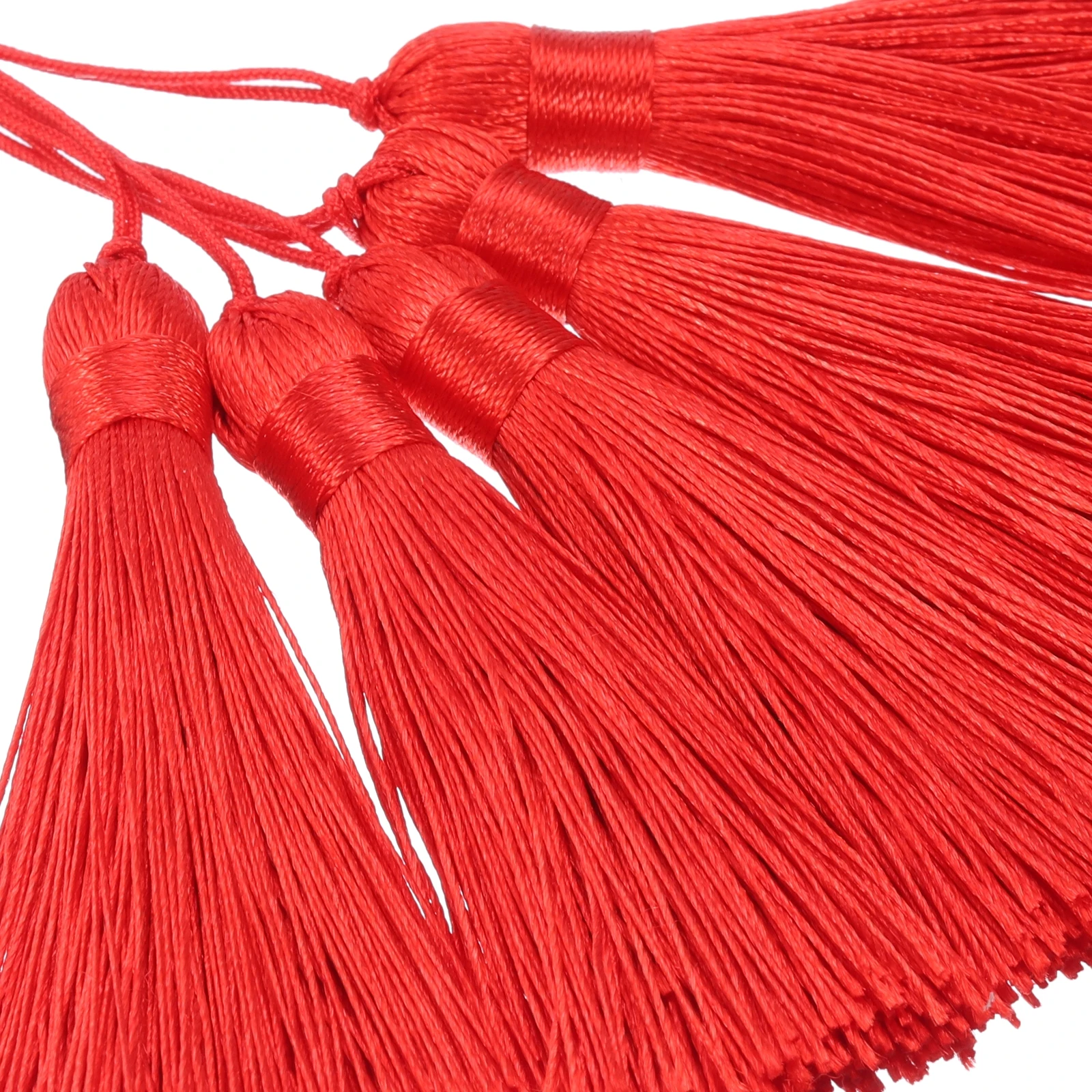 45Pcs 미니 실키 북마크 Tassels, 루프가있는 수제 부드러운 치실 공예 Tassels, 보석 만들기위한 작은 술