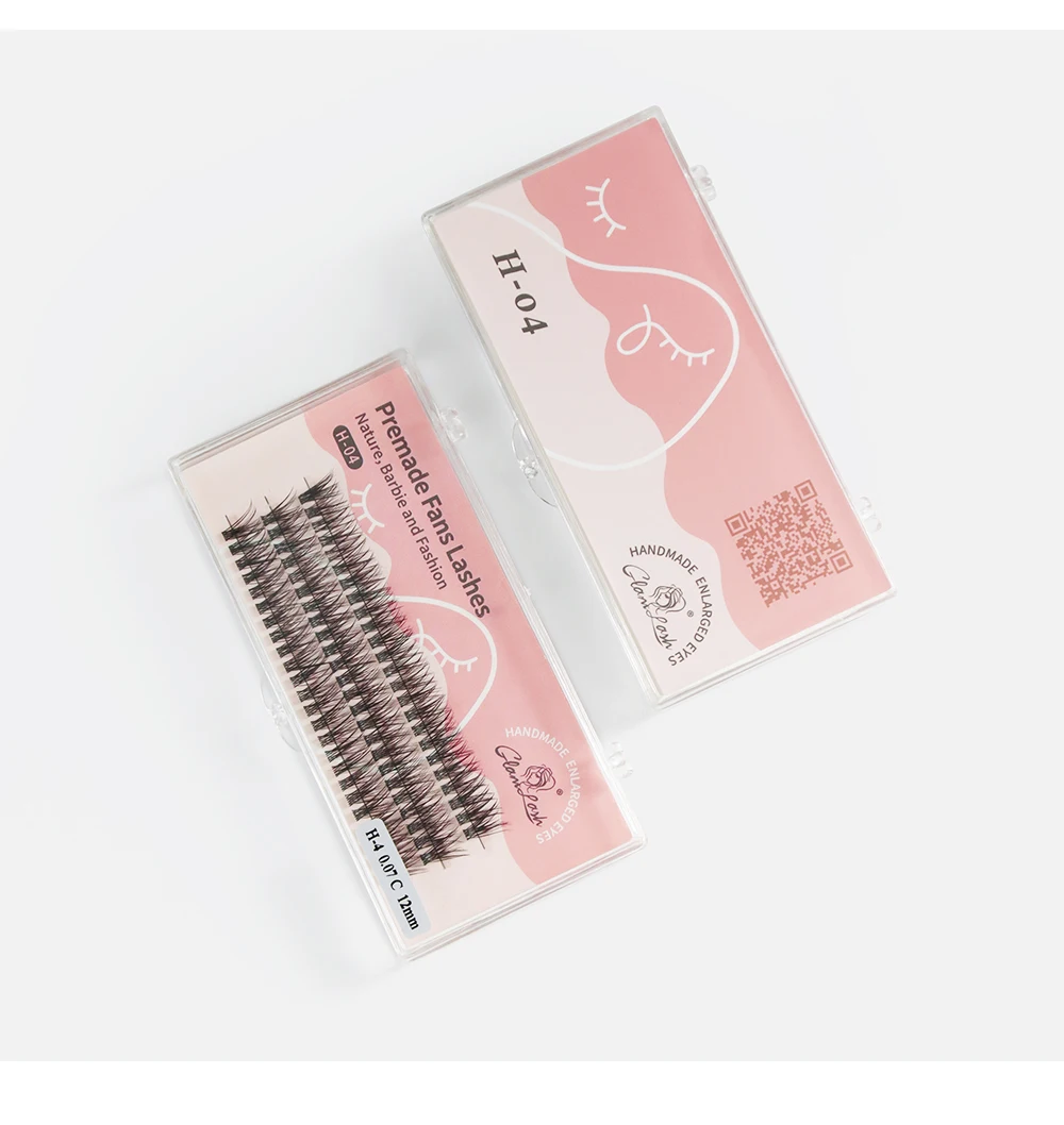 Glamlash cluster wimpern individuelle weiche wimpern verlängerung vorgefertigte volumen fans falsche russische streifen wimpern make-up großhandel – Detail 11