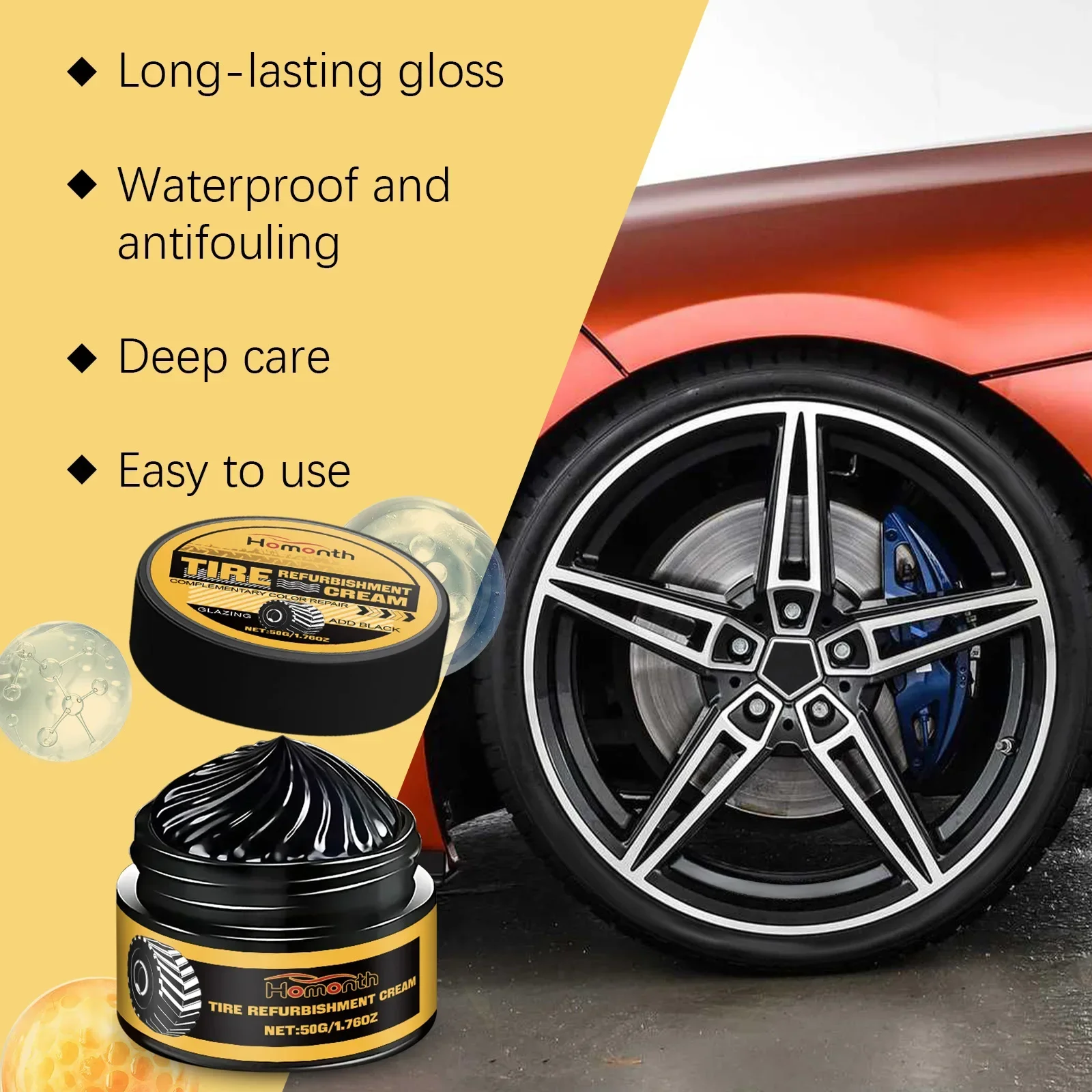 Auto Tire Polishing Paste Tire Rubber Anti-aging Waterproof Anti-fouling Protective Sealant Gloss Hydrophobic Coating Lubricant tire polishing paste