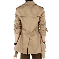 Autumn And Winter Mens Mid-Length Trench Coat Elegant British Solid Color Coat Korean Style Double-Breasted Casual Trench Coat 2