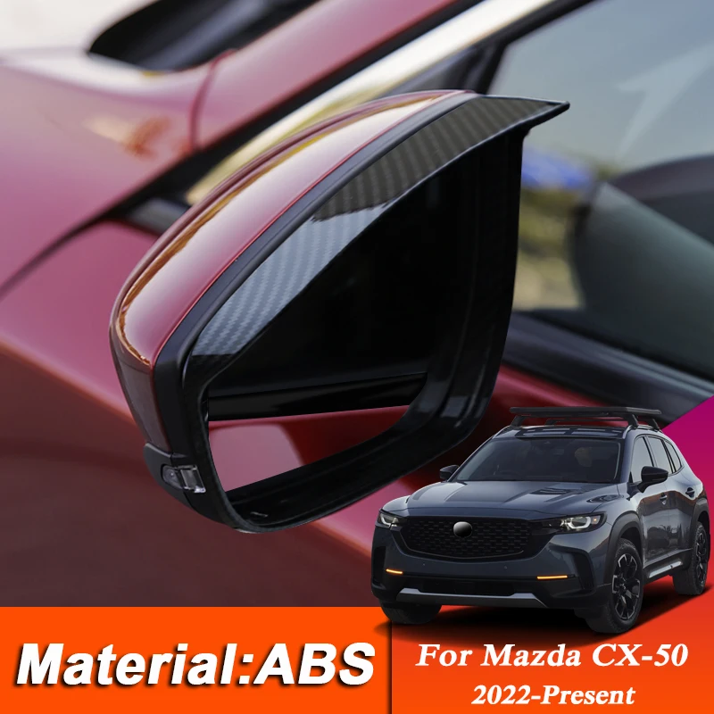 

2PCS For Mazda CX-50 2022-Present Car Chromium Styling ABS Rearview Mirror Rain Eyebrow Frame Sequin Auto External Accessories