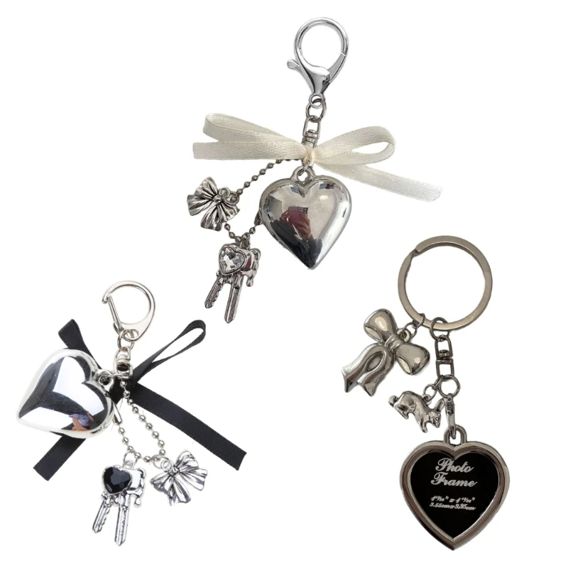Big Heart Bowknot Keychain Pendant Fashion Decoration Pendant Keyring Charm