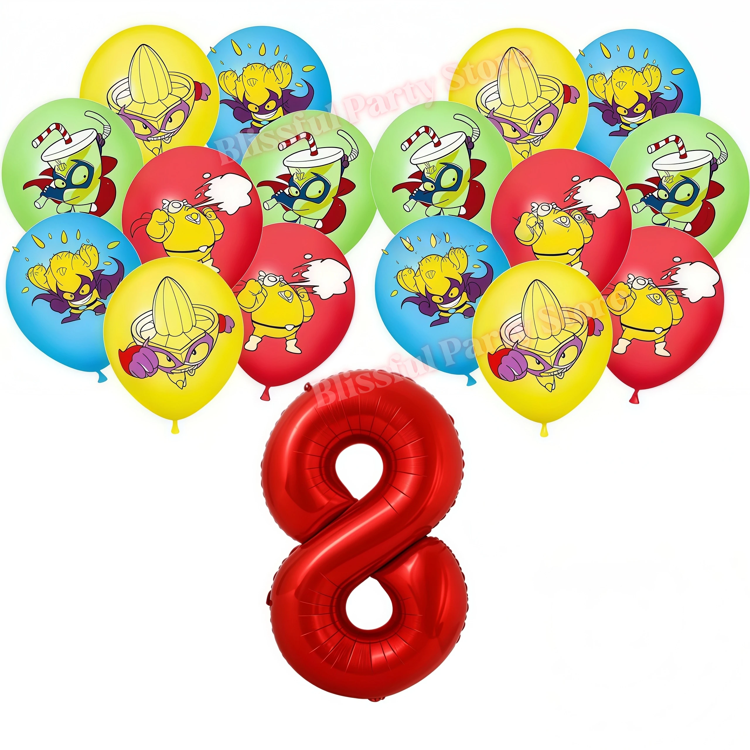 Superthings Themen-Geburtstagsparty-Dekoration Superzings Spielballons Tortendekoration Hintergrund Partyzubehör Babyparty-Geschenk – Detail 14