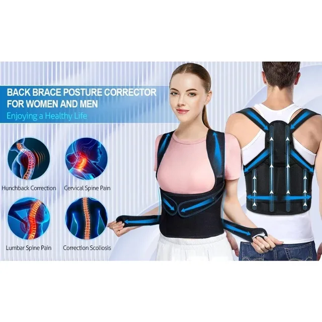 1pc Posture Corrector Back Orthopedic Straps for Men and Women Fully Adjustable Spinal Brace Comfortable Effective 6
