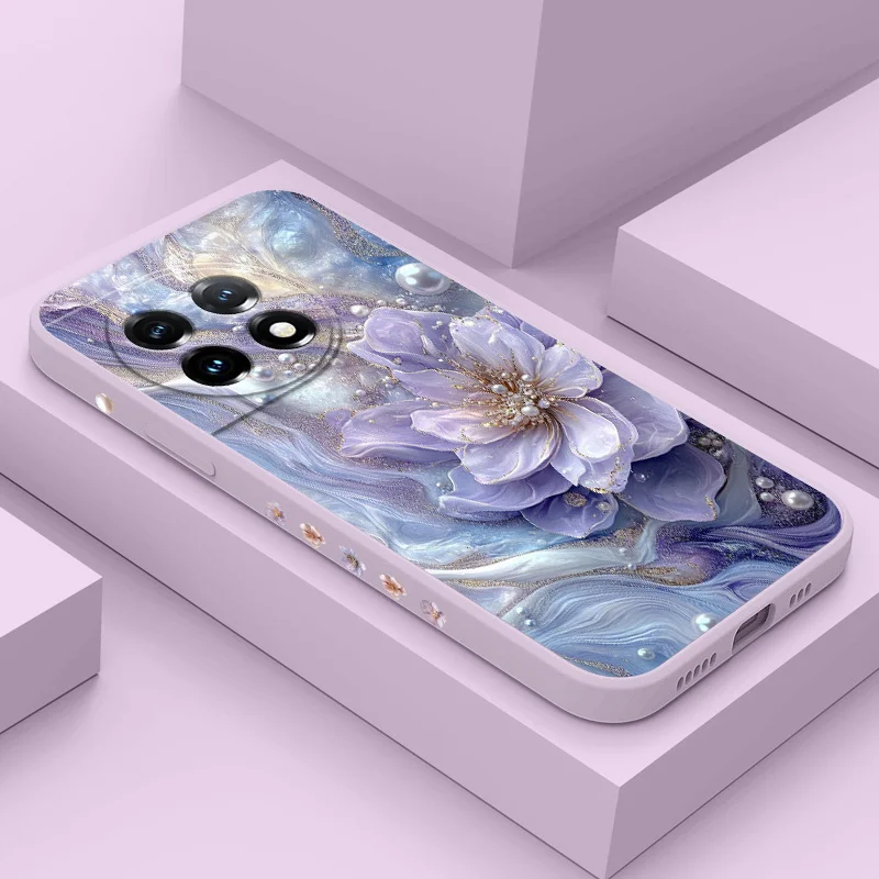 Pearlescent Flower Liquid Silicone Phone Case