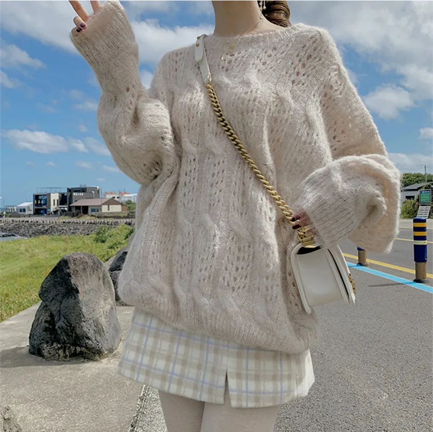 トップス SUGARHILL MOHAIR PYHCH KNIT 20AW size2 SUGARHILL - MOHAIR LOOSE STRIPE KNIT / RED | Retikle Online