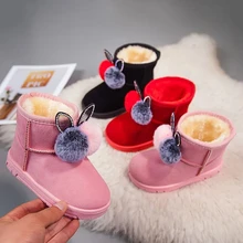 

2021 Winter New Girls Snow Boots Wild Flowers Cotton Shoes Girls Plus Velvet Warm Short Boots Kid Snow Boots Fashion Baby Boots