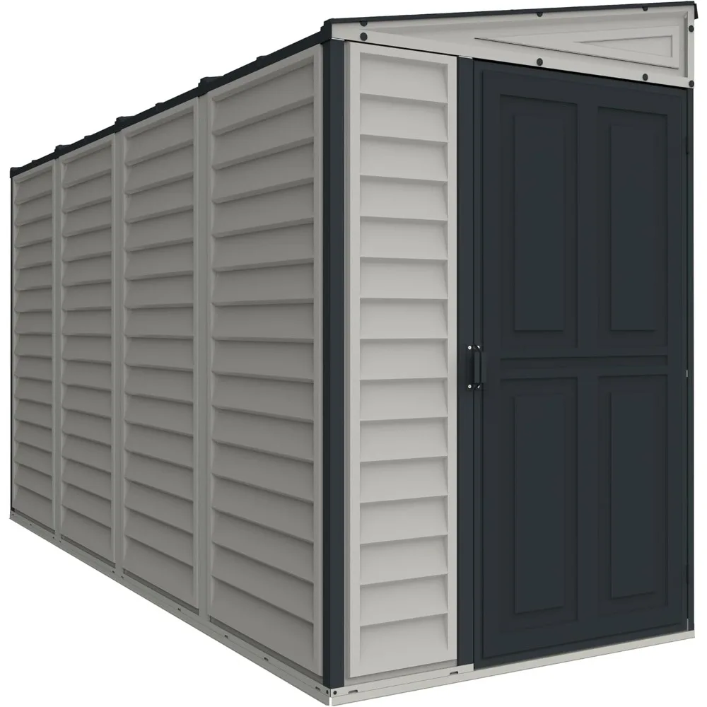 Resin Outdoor Garden Lean to Storage Shed with Foundation Kit 2