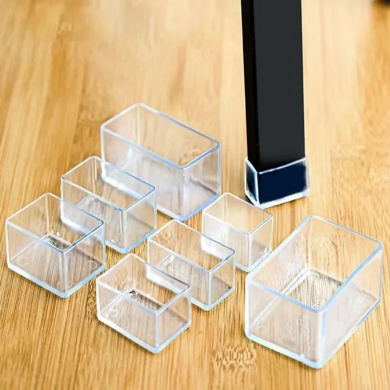 16/8/4PCS Silicone Chair Leg Pad Round Square Furniture Leg Table End Plug PVC Silent Anti-slip Floor Protection