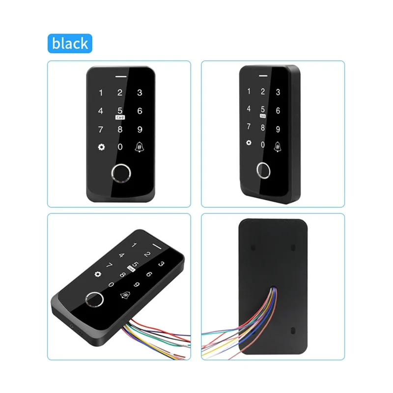 【지금 구매하세요】2X Tuya APP 액세스 제어 키보드 Bluetooth 원격 제어 RFID IC M1 카드 지문 액세스 키패드 TF9-Tuya Bla