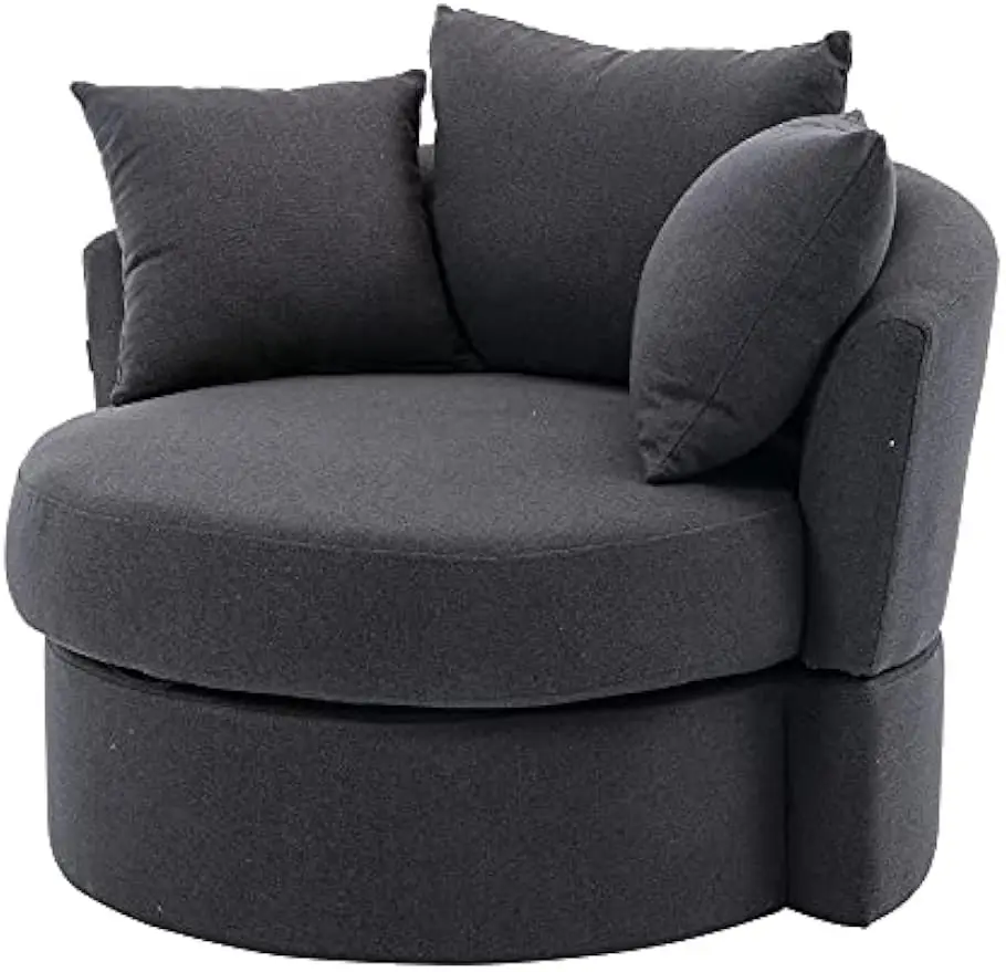 Modern Swivel Accent Chair Barrel Chair for Hotel Living Room, Modern Leisure Lumbar support comfortable and posture