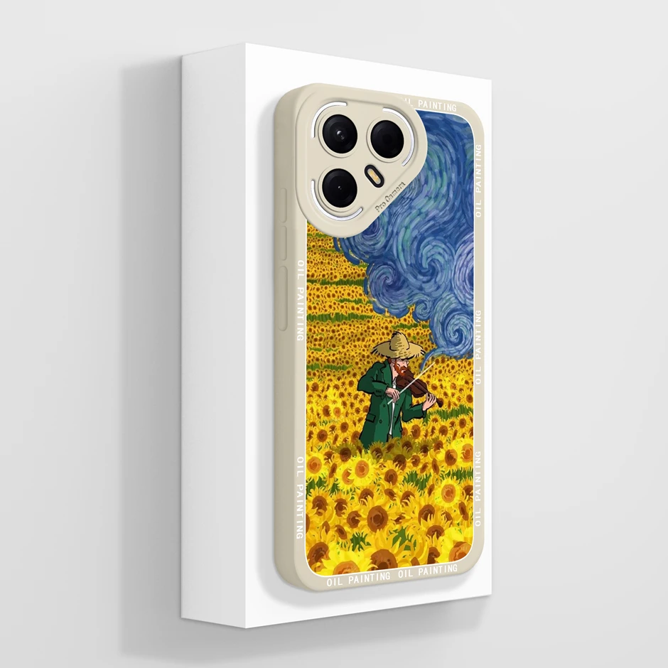 Artistic Oil Painting Style Soft Silicone Anti-Drop Phone Case Cover