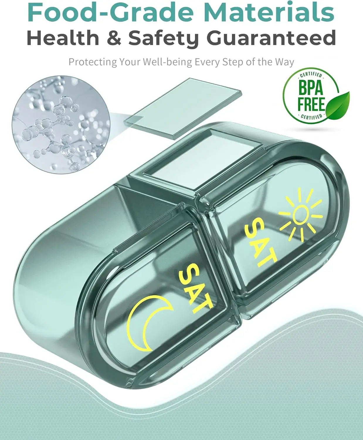 Weekly AM/PM Pill Organizer - Compact Travel Medicine Case