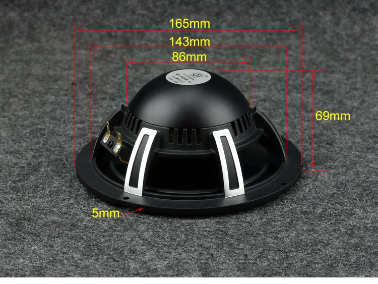 6.5 Inch Car Speaker Mid-Bass woofer Aluminum Ceramic Neodymium Car CD Horn Cast Aluminum Basin Powerful 4OHM 25-50W 48Hz