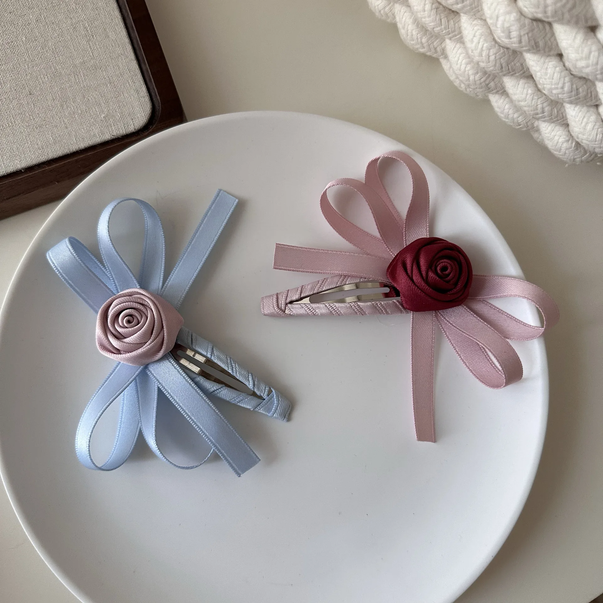 Süße Haarspangen für Damen, Schleife, Rose, Haarspange, Pony, Haarspange, Band, BB-Clip, Kawaii-Haar-Accessoires, süßer Stil, Schleife, Haarspange – Detail 6