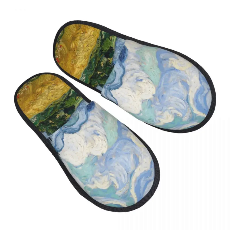 

Wheat Field With Cypresses House Slippers Women Soft Memory Foam Vincent Van Gogh Slip On Spa Slipper Shoes