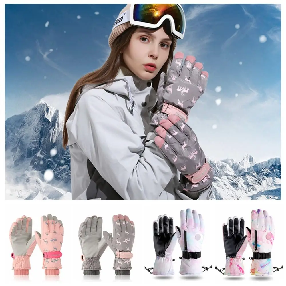 

Plus Velvet Thickened Ski Gloves Windproof Waterproof Touch Screen Gloves Anti Slip Breathable Winter Warm Gloves