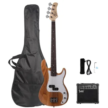 New GP Electric Bass Guitar Bass w/ 20W AMP Burlywood