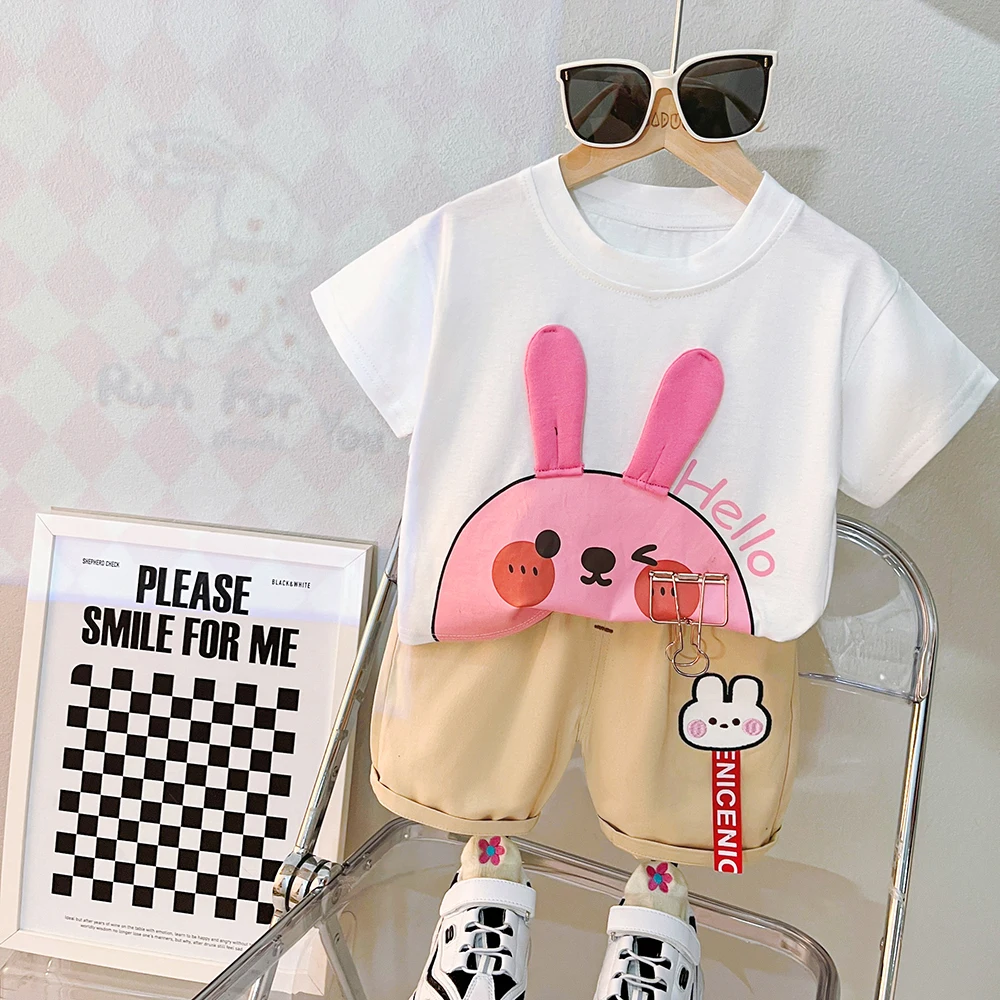 

2023 Summer Toddler Girls Clothes Baby Boys Casual T Shirt Shorts 2 Pieces Suit Children Cartoon Clothing Sets Infant Outfits