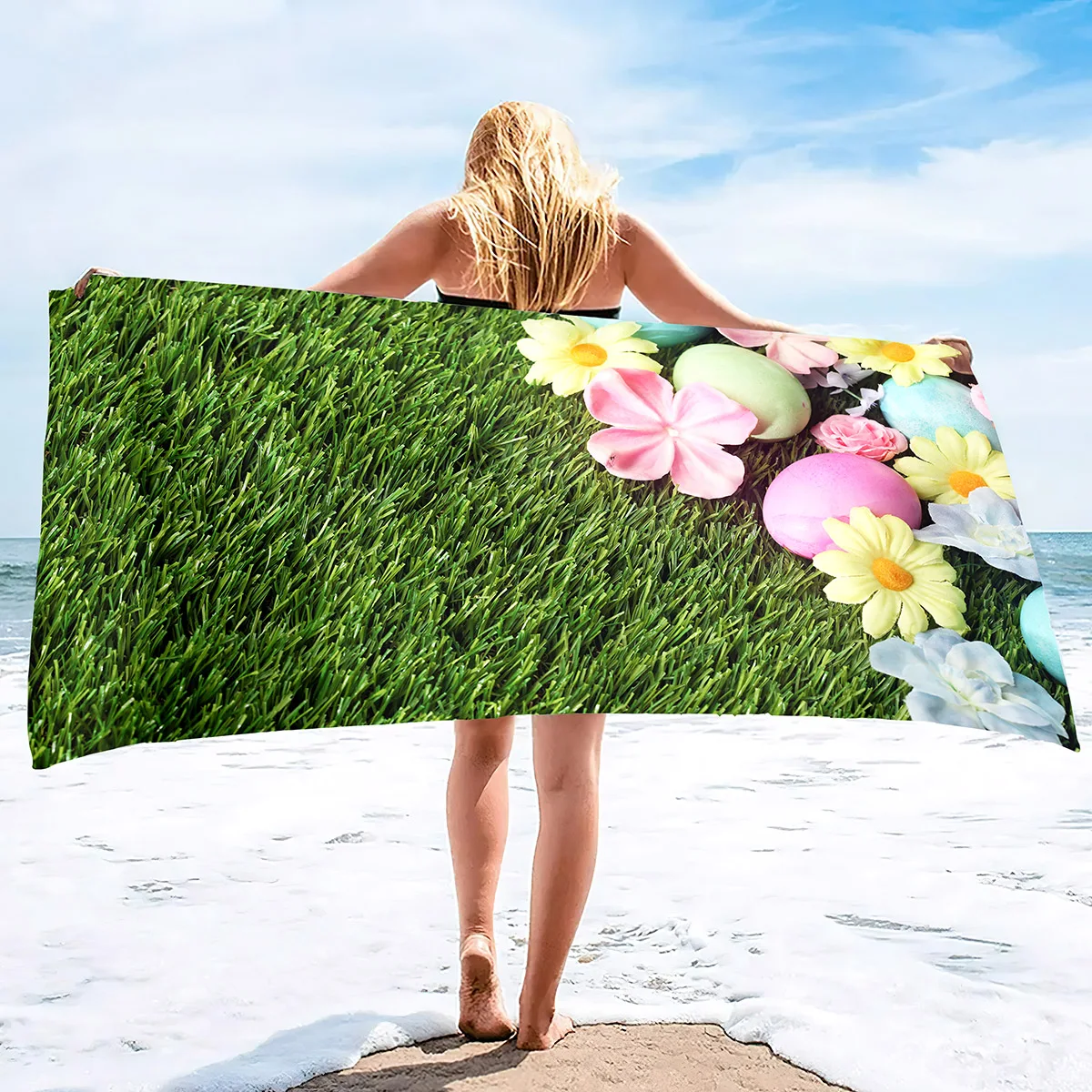 

Lavender Flower Soft Beach Towel Comfortable Large Pool Super Absorbent Quick Dry for Surfing Swimming Hotel Yoga