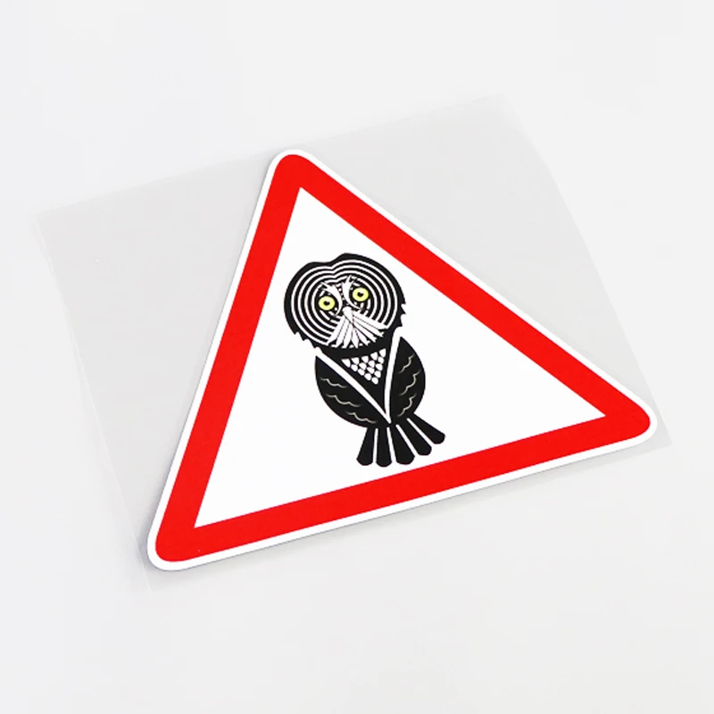 

Funny Owl Car-styling Warning Mark PVC Car Sticker Decal Accessories 14.5CM*12.7CM