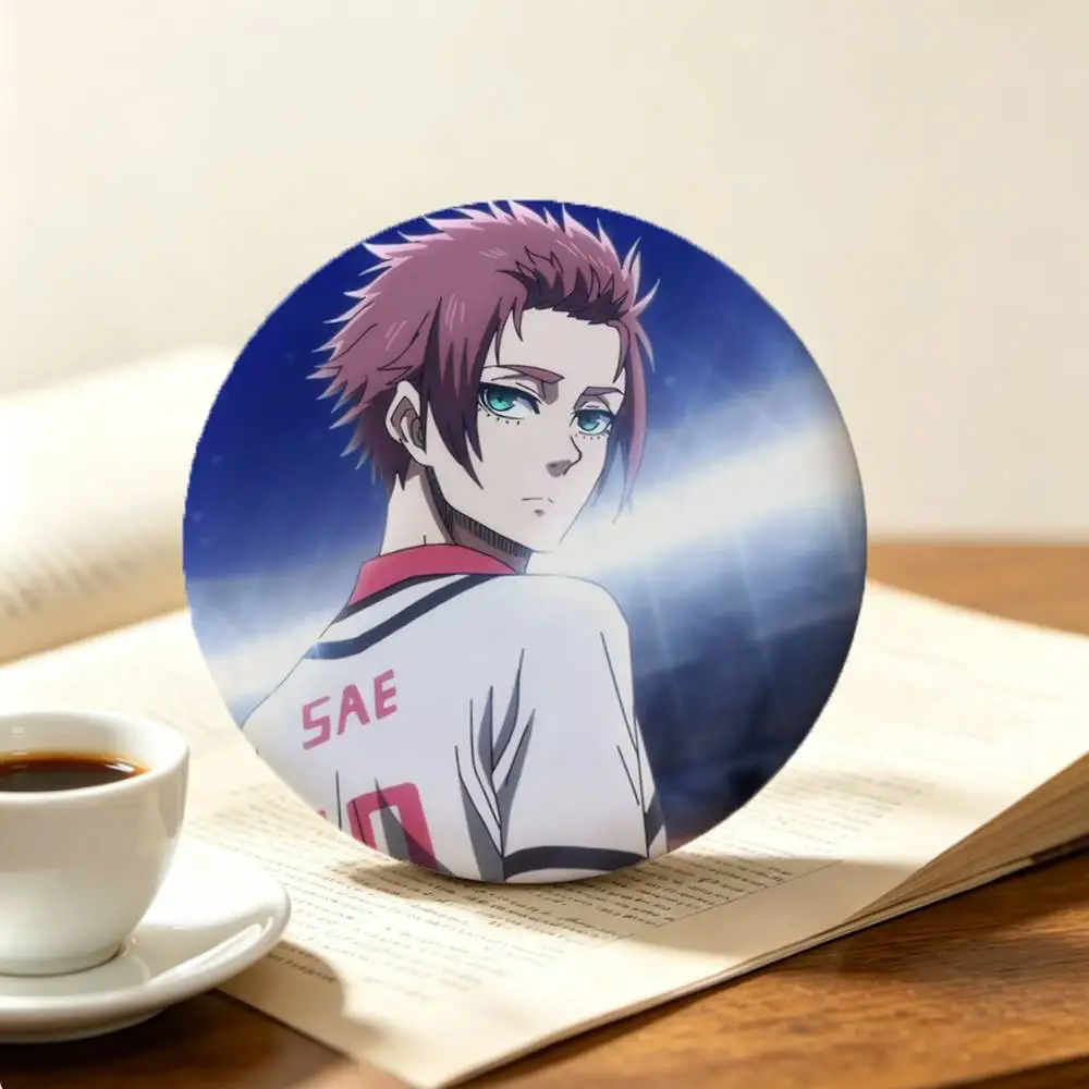 Blue Lock Official Sae Itoshi Tinplate Button Pin Badge for Apparel and Accessories