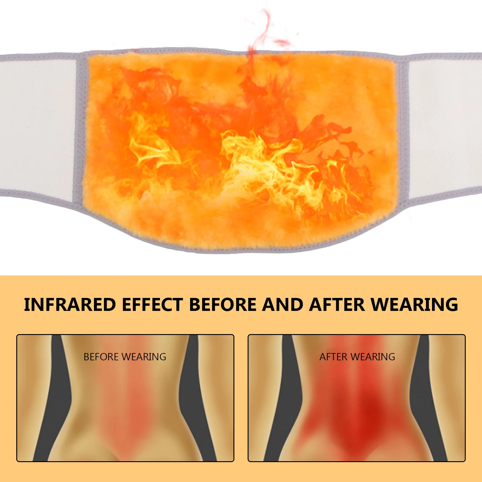 Winter Thicken Plush Waist belt Thermal Warmer Lumbar Support Belt Abdominal Protector Body Wrap Band Back Brace Kidney Binder 5