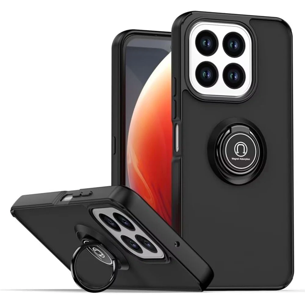 Armor Matte Shockproof Case with Ring Magnetic Stand Holder