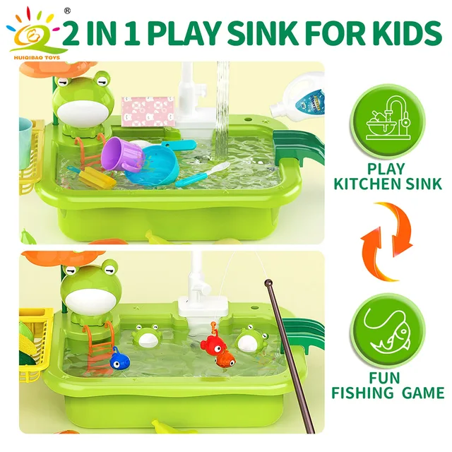 Baby Kitchen Toy Plastic Dish Wash Sink Electric Dishwasher Playing Pretend Role Play Housework Early Educational Toys For Child 2