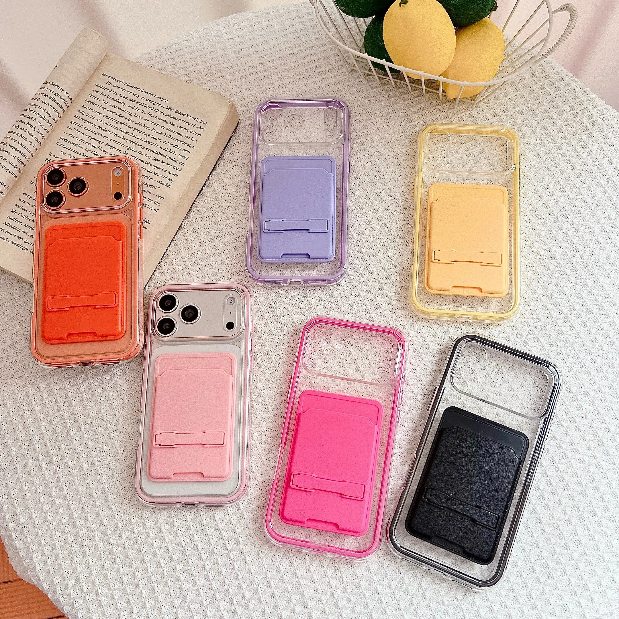 Vibrant Dual-Function Wallet Phone Case with Card Slot & Anti-Slip Grip