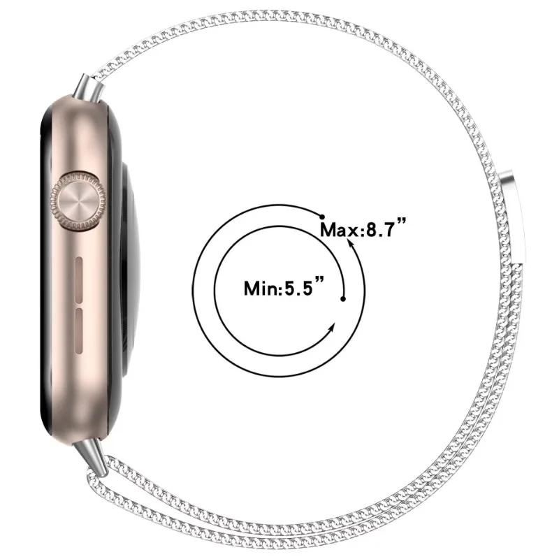 Milanese Magnetic Stainless Steel Business Watchband Bracelet - Adjustable Metal Loop Strap