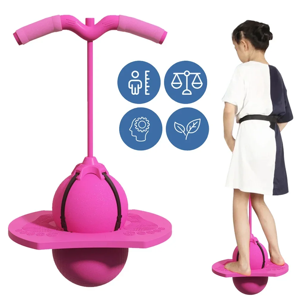 Frog Jump Exercise Equipment with Handle Exercise Jumping Ball Help Grow Tall Elastic Balance Ball for Children Balance Training