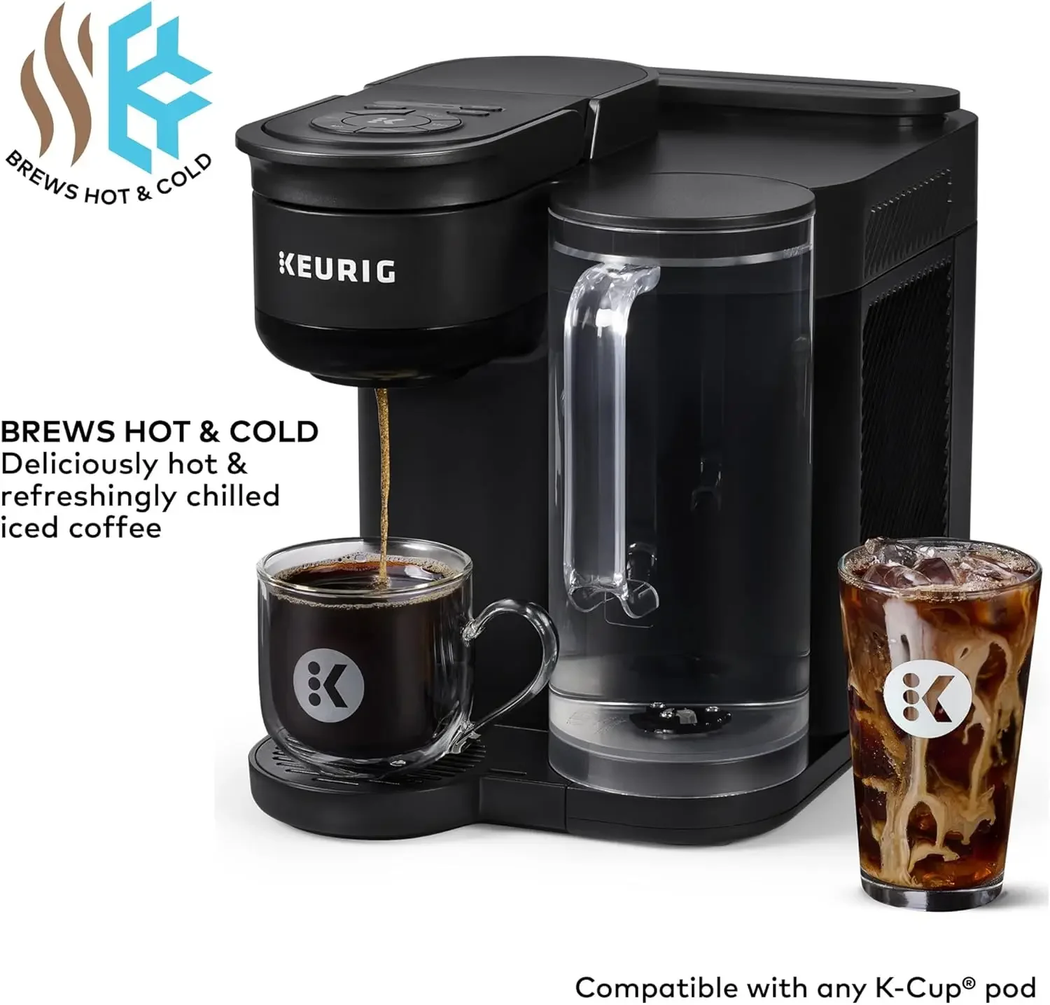 K-Brew+Chill Iced or Hot Single-Serve K-Cup Coffee Maker with MultiStream and QuickChill Technology, 70oz. Removable Rese 2