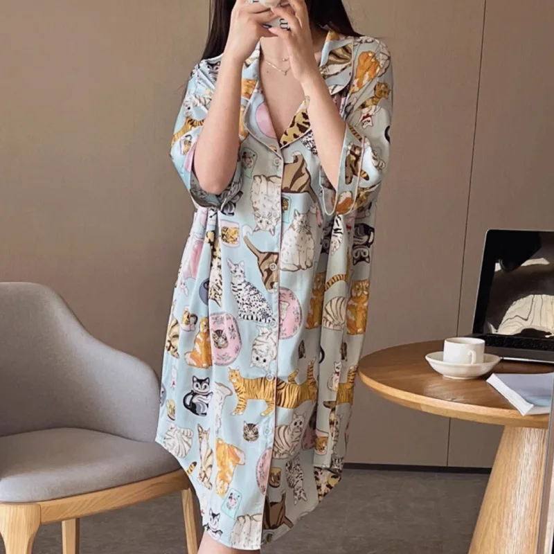 Vestido Premama Camisón De Lactancia Rayas, Botones Delanteros Y