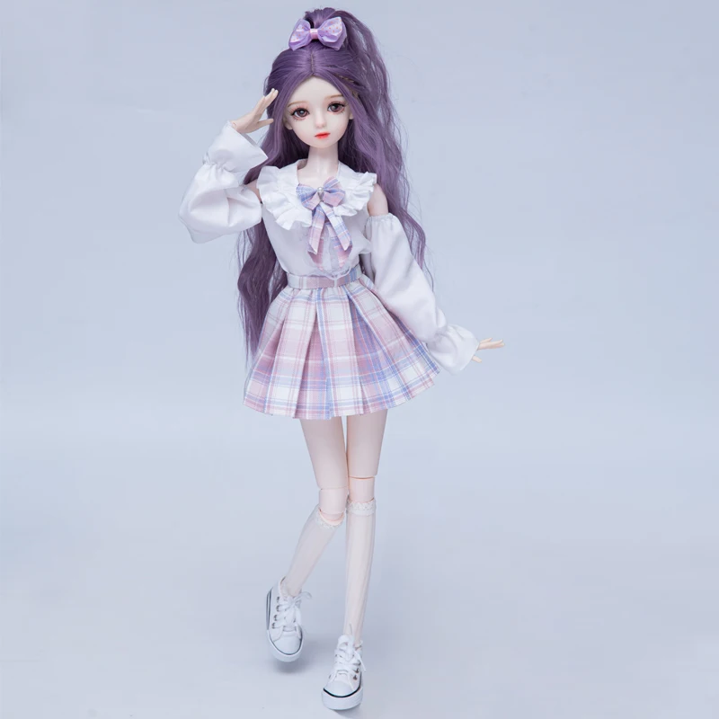 2024 New Bjd 1/3 Female Doll with Make Up Full Set Big 60cm